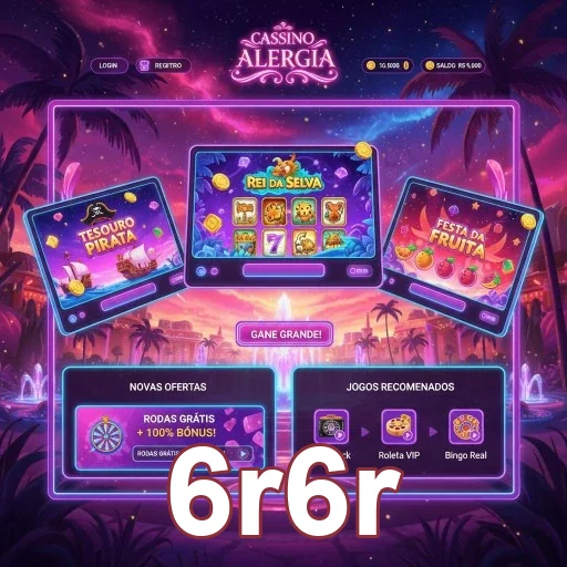 Ilustração de Explore slots e jogos VIP no 6r6r com agilidade