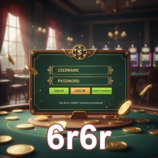 Ilustração de Explore slots e jogos VIP no 6r6r com agilidade